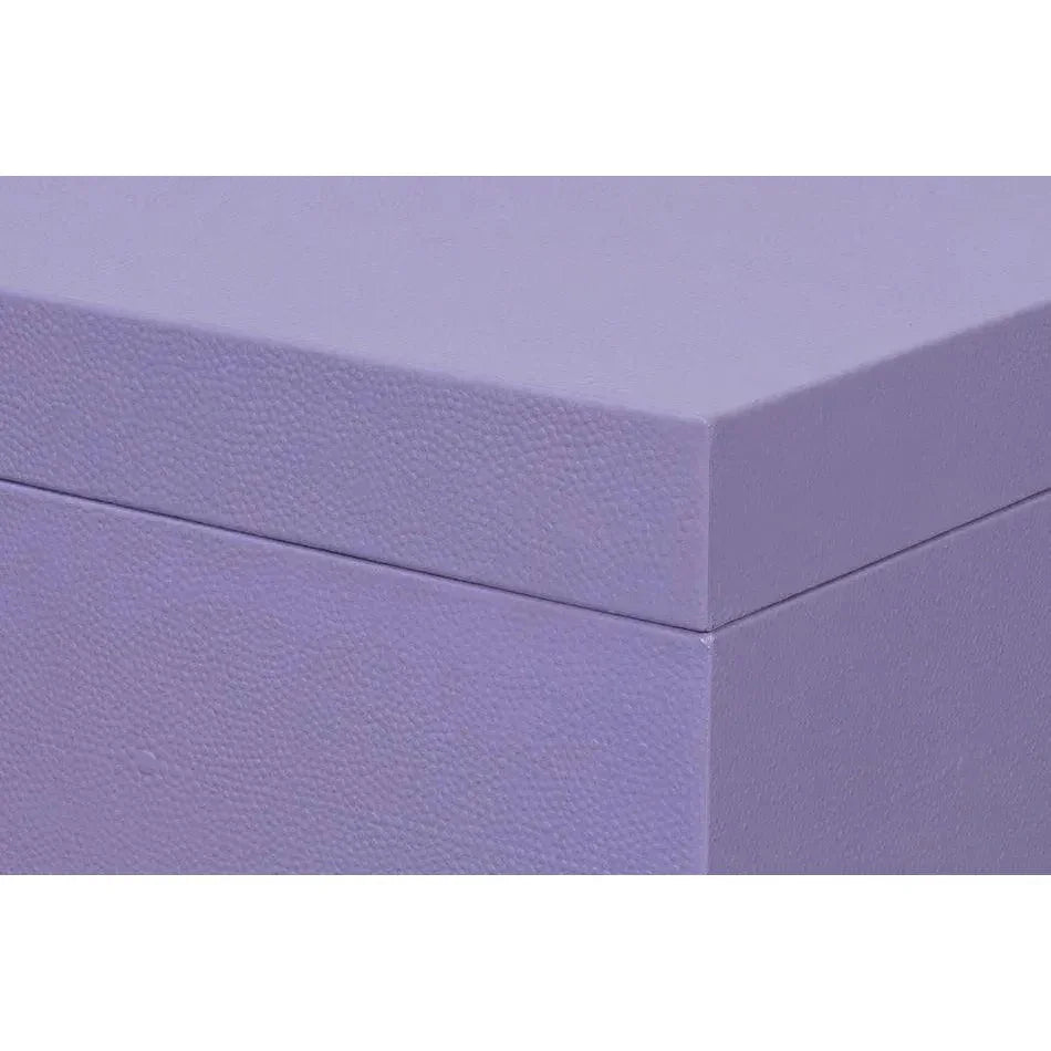 Cosmos Leather & Mdf Purple Nesting Boxes Set of 3 - LOOMLAN - Sarreid - Boxes & Bowls