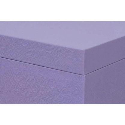 Cosmos Leather & Mdf Purple Nesting Boxes Set of 3 - LOOMLAN - Sarreid - Boxes & Bowls