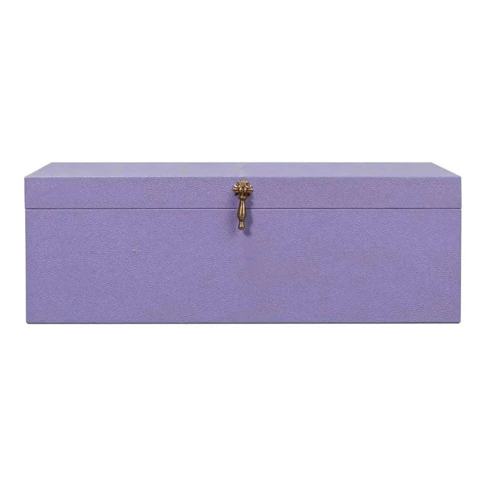 Cosmos Leather & Mdf Purple Nesting Boxes Set of 3 - LOOMLAN - Sarreid - Boxes & Bowls