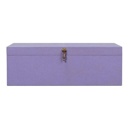 Cosmos Leather & Mdf Purple Nesting Boxes Set of 3 - LOOMLAN - Sarreid - Boxes & Bowls