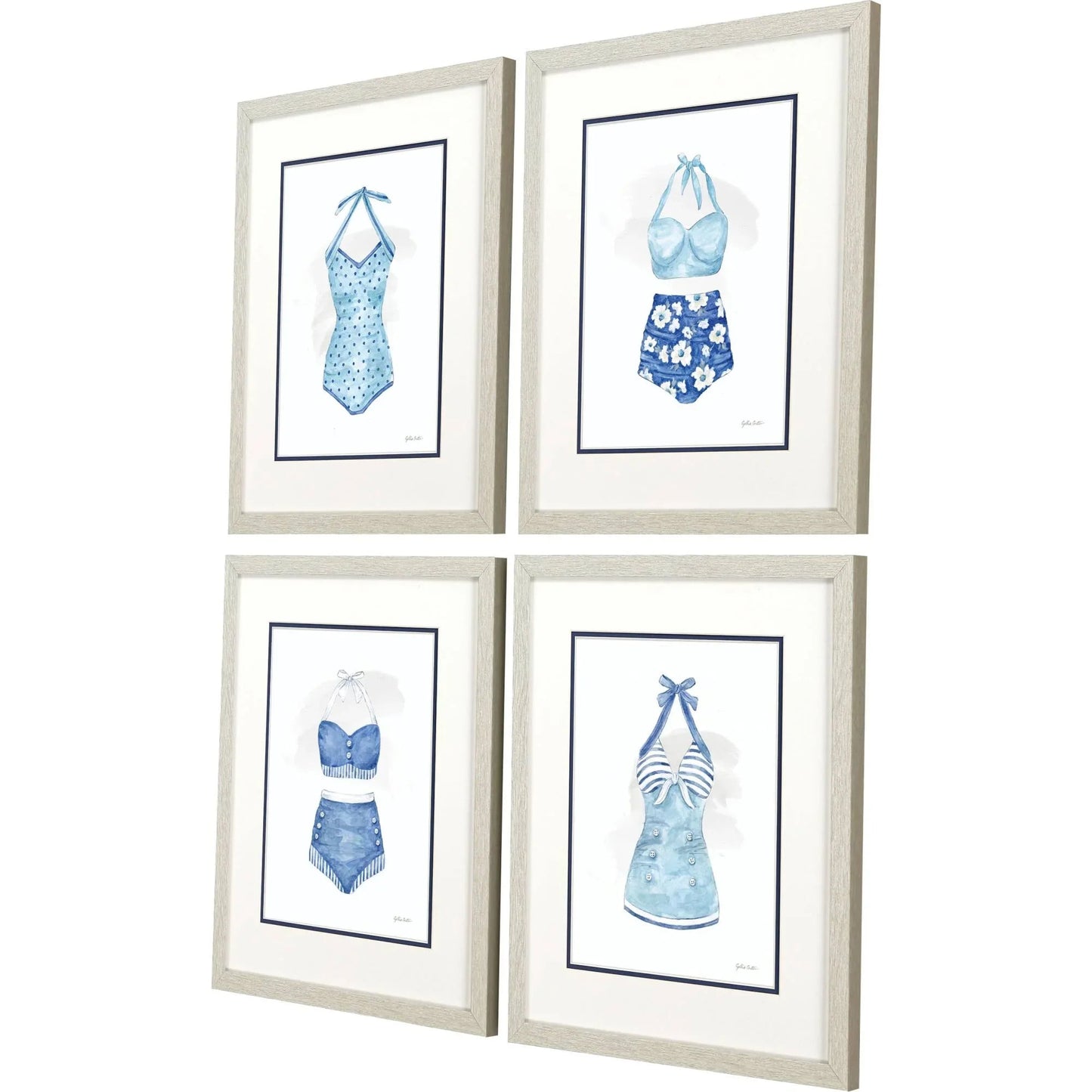 Cottage at the Cape Blue Canvas Art 4PC