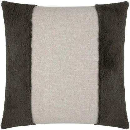 Courchevel Grey Brown Faux Fur Grey Large Throw Pillow - LOOMLAN - D.V. Kap - Throw Pillows