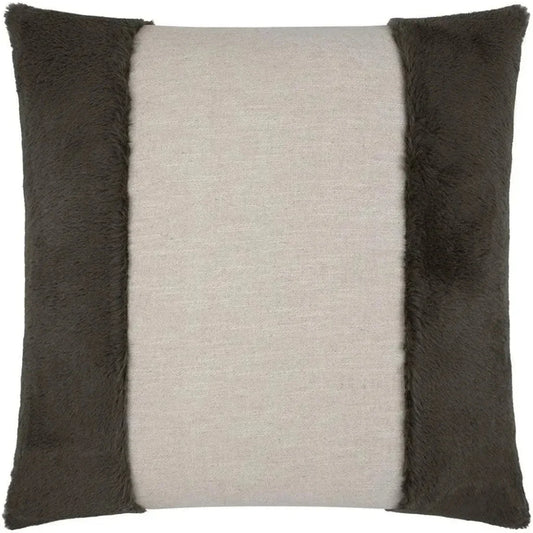 Courchevel Grey Brown Faux Fur Grey Large Throw Pillow - LOOMLAN - D.V. Kap - Throw Pillows