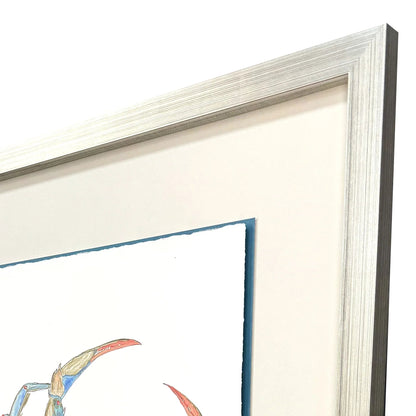 Crab Celebration I Wood Frame Orange Canvas Art