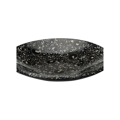 Crackled Conical Shaped Shell Black Platter - LOOMLAN - Chelsea House - Boxes & Bowls
