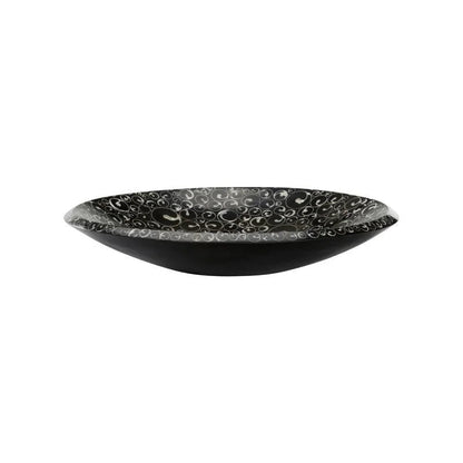 Crackled Conical Shaped Shell Black Platter - LOOMLAN - Chelsea House - Boxes & Bowls