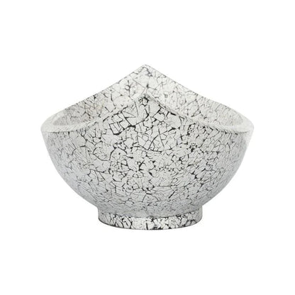 Crackled Hand Laminated White Long Bowl - LOOMLAN - Chelsea House - Boxes & Bowls