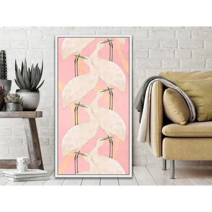 Crane Dance Two Step Artwork d Canvas Floating - LOOMLAN - LOOMLAN - Canvas Art