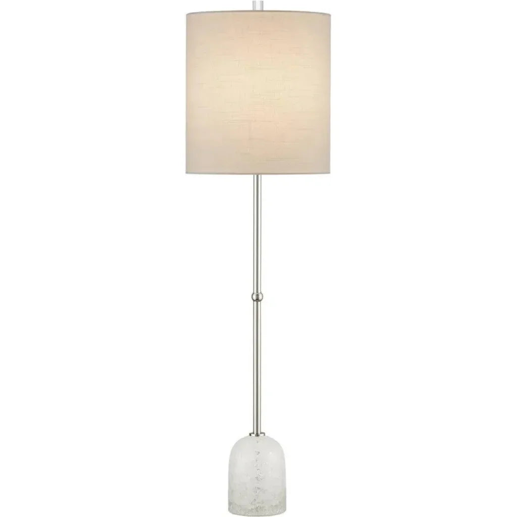 Craquelle Metal and Glass Silver Table Lamp - LOOMLAN - Currey & Co - Table Lamps