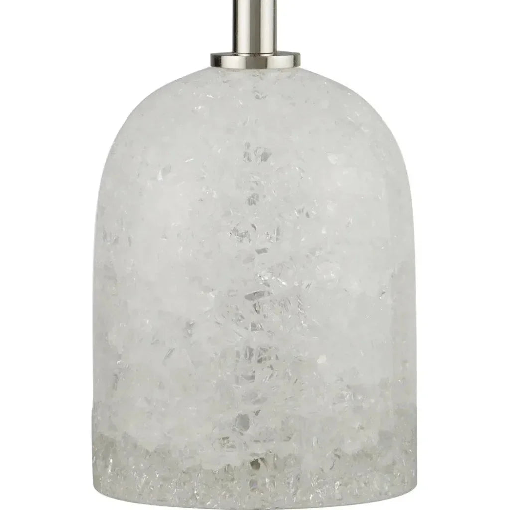 Craquelle Metal and Glass Silver Table Lamp - LOOMLAN - Currey & Co - Table Lamps