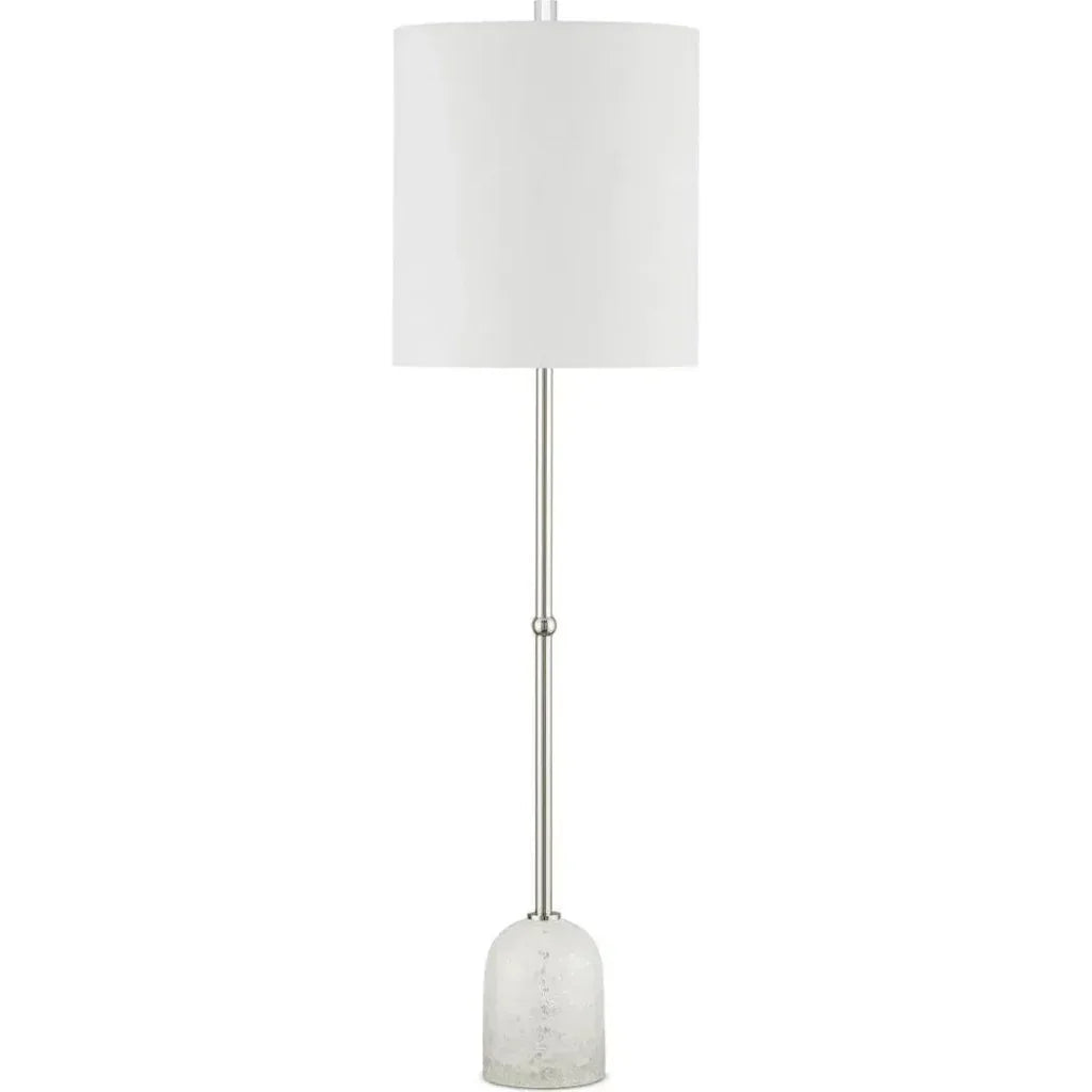 Craquelle Metal and Glass Silver Table Lamp - LOOMLAN - Currey & Co - Table Lamps