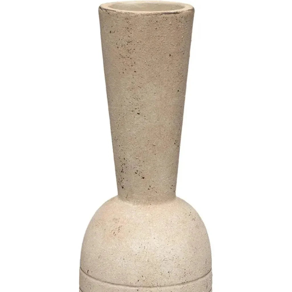 Cream Ceramic Channel Decorative Vase - LOOMLAN - Jamie Young - Vases & Jars