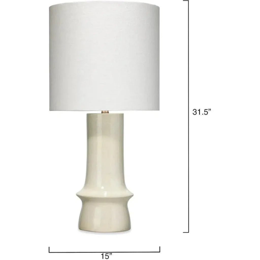 Cream Ceramic Crest Table Lamp - LOOMLAN - Jamie Young - Table Lamps