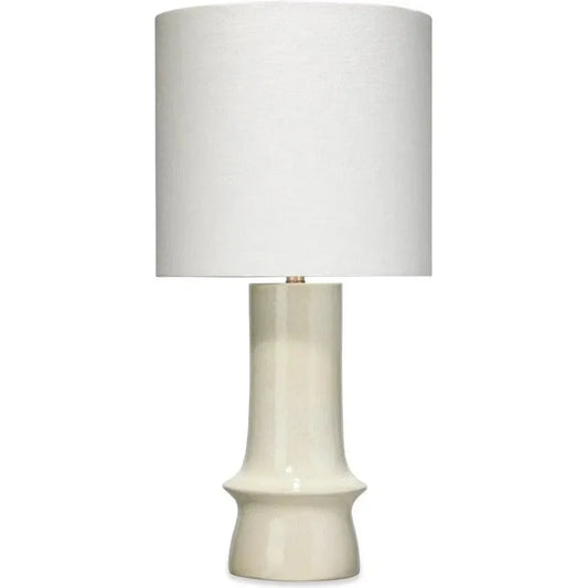 Cream Ceramic Crest Table Lamp - LOOMLAN - Jamie Young - Table Lamps