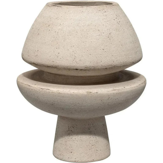 Cream Ceramic Foundation Decorative Vase - LOOMLAN - Jamie Young - Vases & Jars