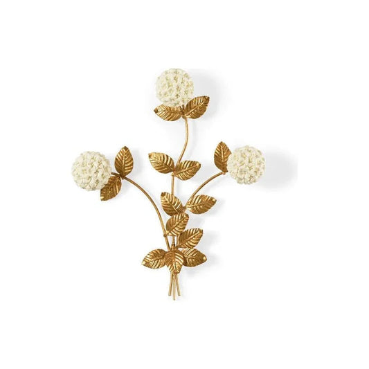Cream Porcelain Hydrangea Sculpture - LOOMLAN - Chelsea House - Statues & Sculptures
