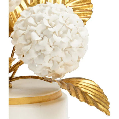 Cream Porcelain Pot Hydrangea Sculpture - LOOMLAN - Chelsea House - Statues & Sculptures