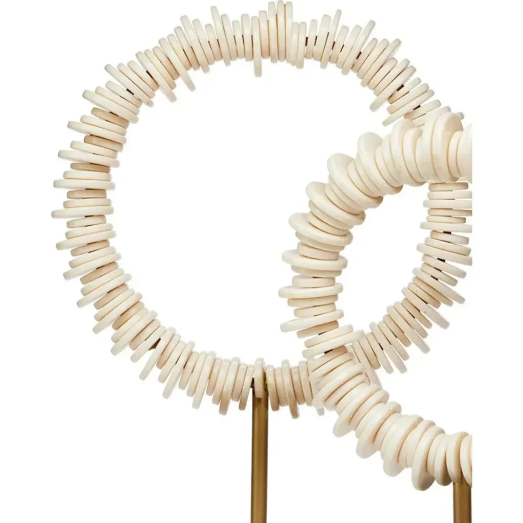 Cream Resin Iron Marble Arena Ring Sculptures 2PC - LOOMLAN - Jamie Young - Statues & Sculptures