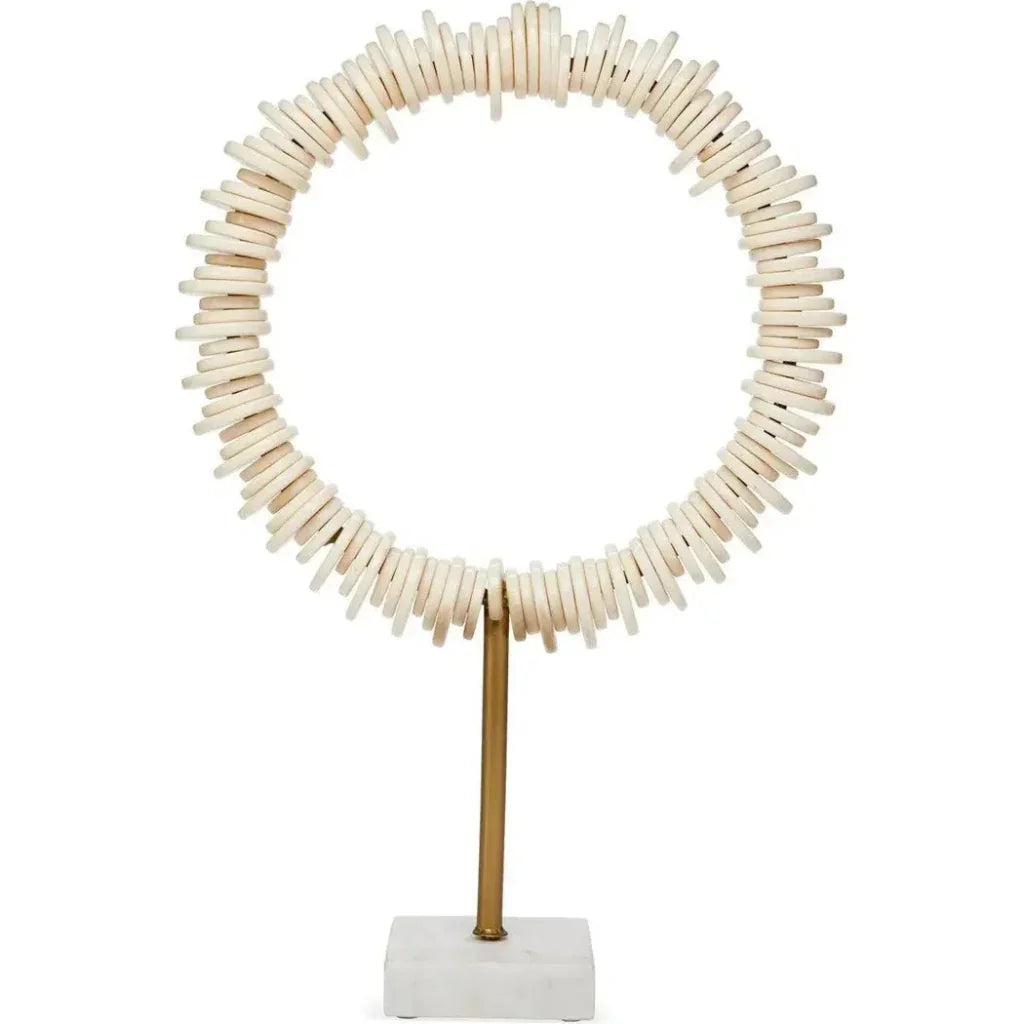 Cream Resin Iron Marble Arena Ring Sculptures 2PC - LOOMLAN - Jamie Young - Statues & Sculptures