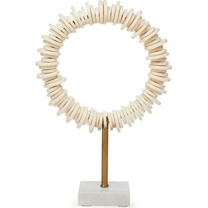 Cream Resin Iron Marble Arena Ring Sculptures 2PC - LOOMLAN - Jamie Young - Statues & Sculptures