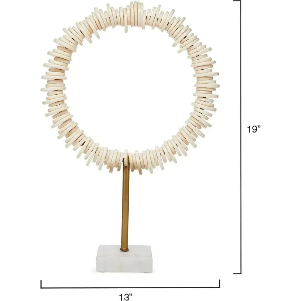Cream Resin Iron Marble Arena Ring Sculptures 2PC - LOOMLAN - Jamie Young - Statues & Sculptures