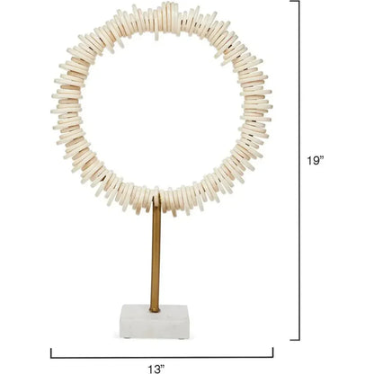 Cream Resin Iron Marble Arena Ring Sculptures 2PC - LOOMLAN - Jamie Young - Statues & Sculptures