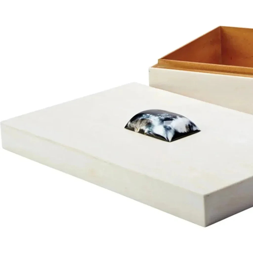 Cream Resin on Horn Constantine Large Rectangle Box - LOOMLAN - Jamie Young - Boxes & Bowls