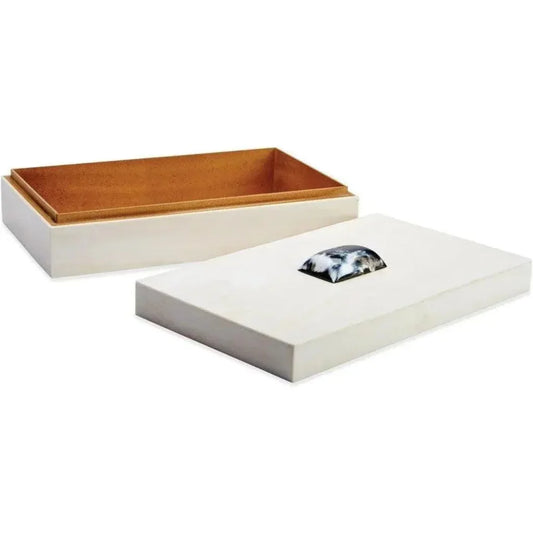 Cream Resin on Horn Constantine Large Rectangle Box - LOOMLAN - Jamie Young - Boxes & Bowls