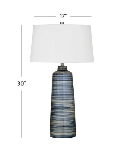 Creedence Blue Ceramic Table Lamp - LOOMLAN - Bassett Mirror - Table Lamps