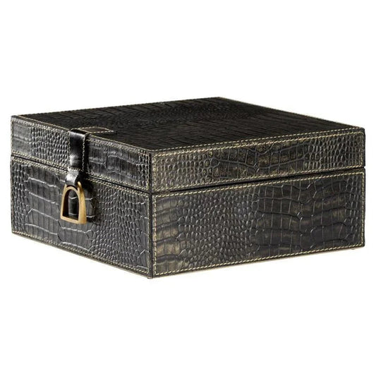 Wildwood Croc Black Crocodile Leather Box