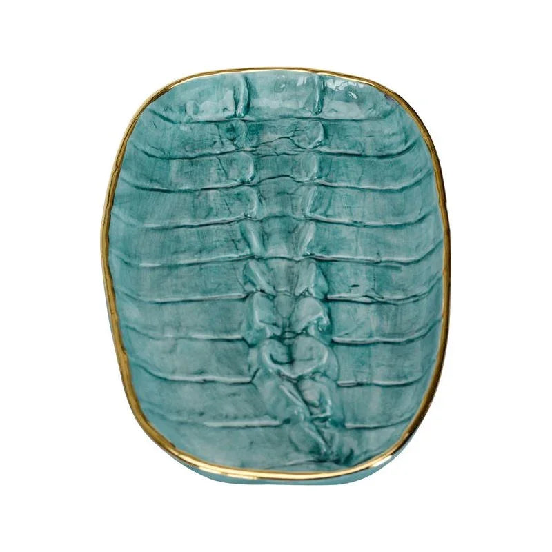 Crocodile Turquoise Glazed Tray - LOOMLAN - Trays