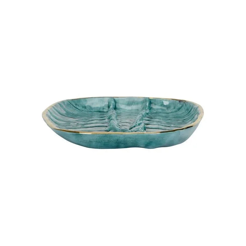 Crocodile Turquoise Glazed Tray - LOOMLAN - Trays