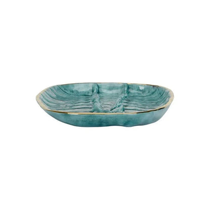 Crocodile Turquoise Glazed Tray - LOOMLAN - Trays