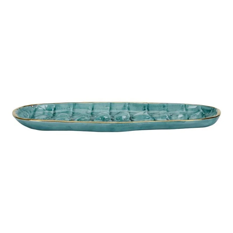 Crocodile Turquoise Glazed Tray - LOOMLAN - Trays