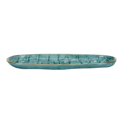 Crocodile Turquoise Glazed Tray - LOOMLAN - Trays