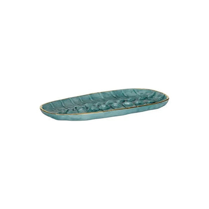 Crocodile Turquoise Glazed Tray - LOOMLAN - Trays