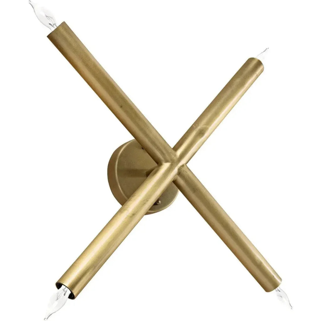 Cross Metal Sconce With Brass Finish - LOOMLAN - Noir - Wall Sconces