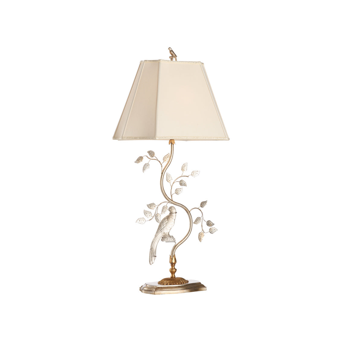 Crystal Bird Silver Table Lamp
