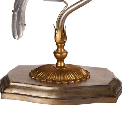 Crystal Bird Silver Table Lamp