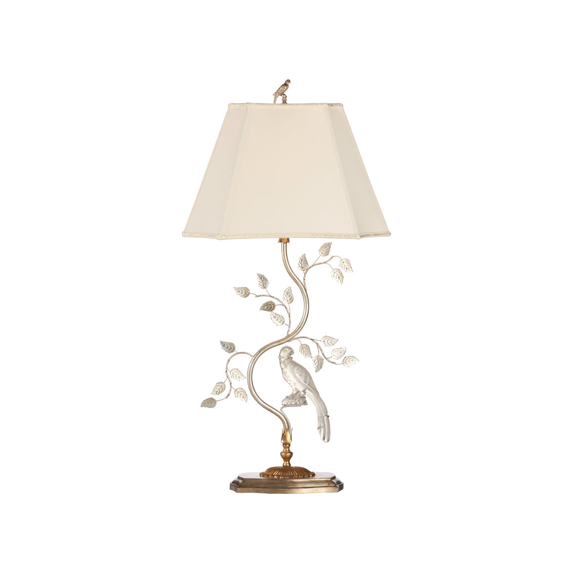 Crystal Bird Silver Table Lamp