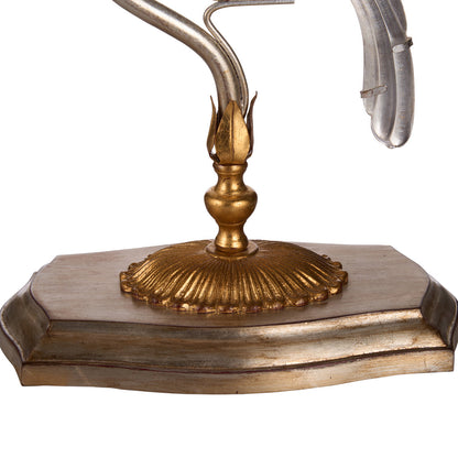 Crystal Bird Silver Table Lamp