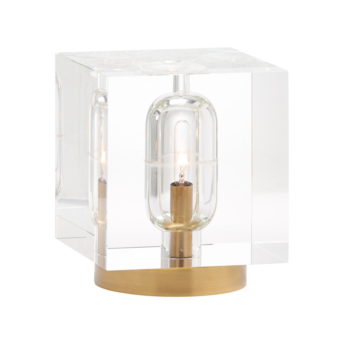 Cube Crystal Clear Table Lamp