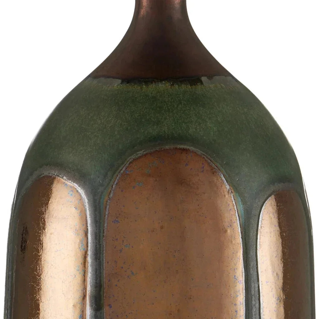 Cuprum Ceramic Green And Copper Table Lamp - LOOMLAN - Currey & Co - Table Lamps