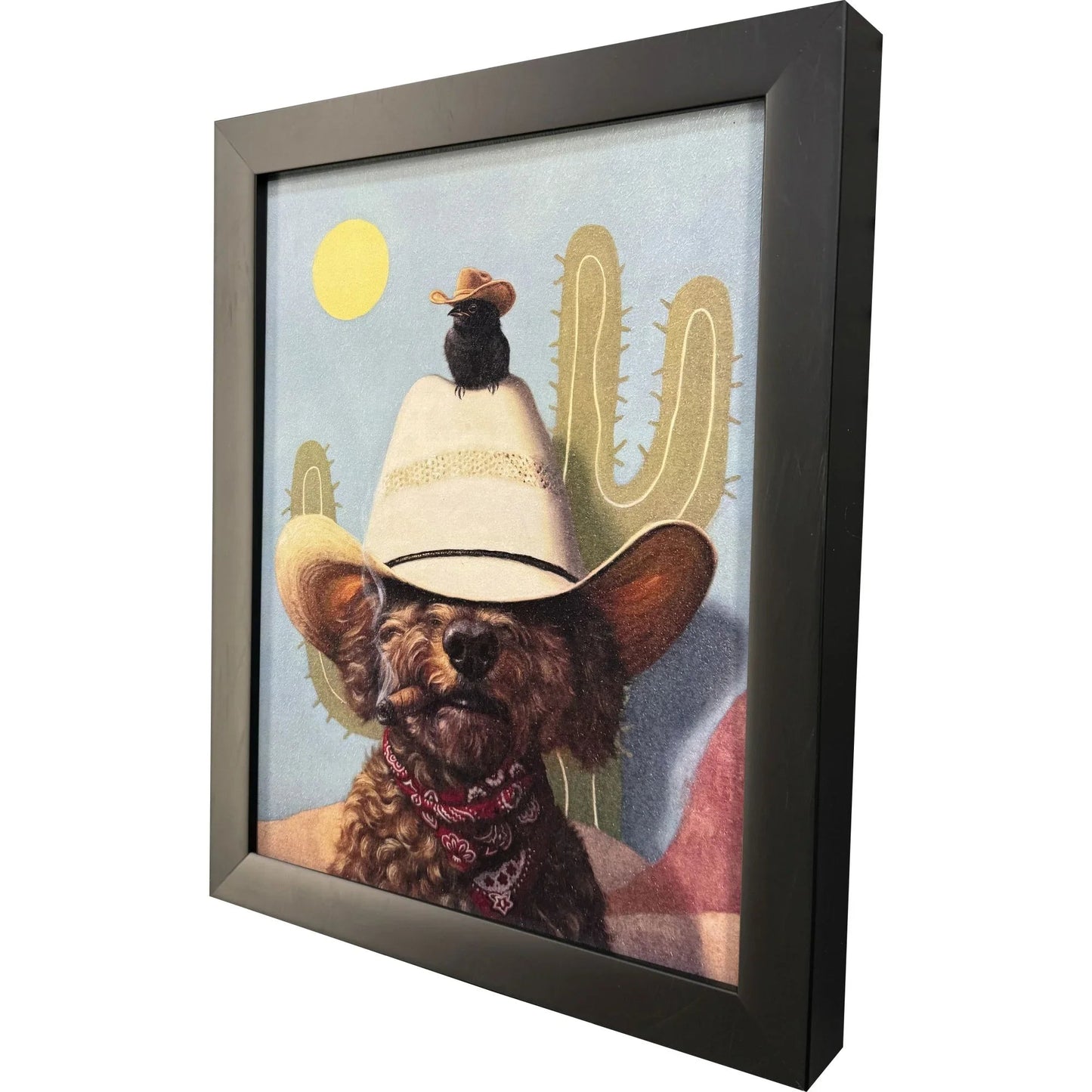 Curly II Hand Finished Blue Canvas Art