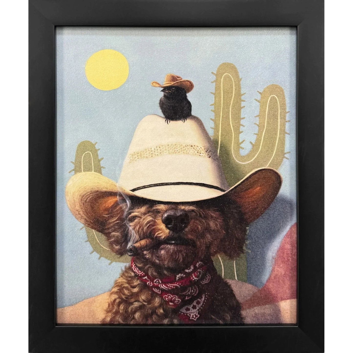 Curly II Hand Finished Blue Canvas Art