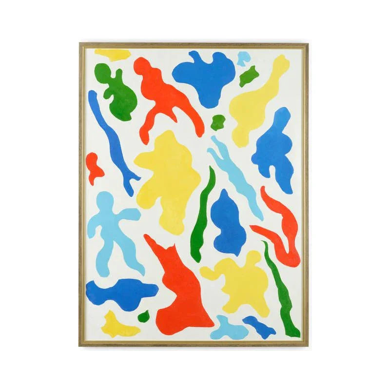 Cutouts Champagne Gold Framed Oil Painting Artwork-Framed Wall Art-Chelsea House-LOOMLAN