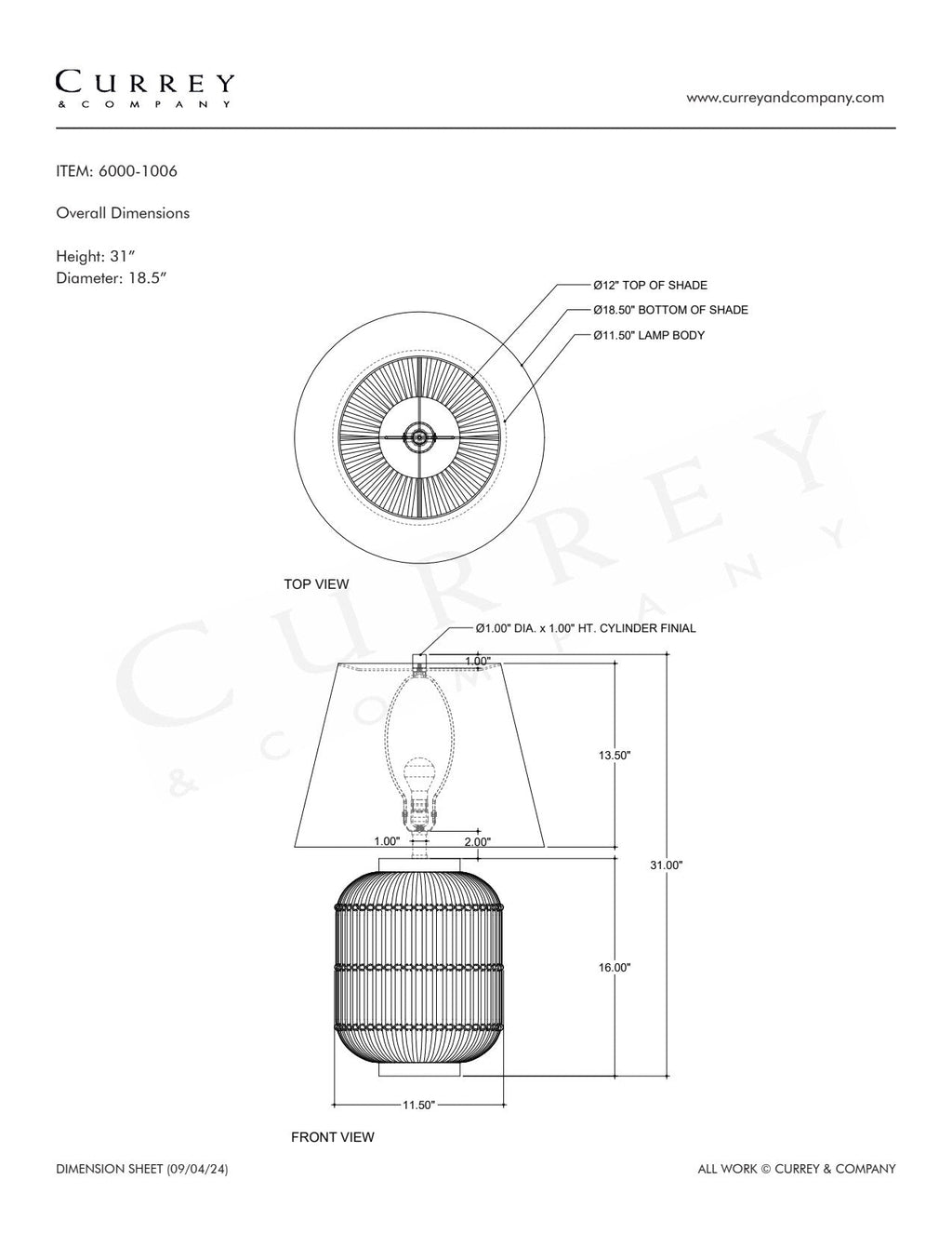 Cyrus Bohemian Bamboo Design Table Lamp