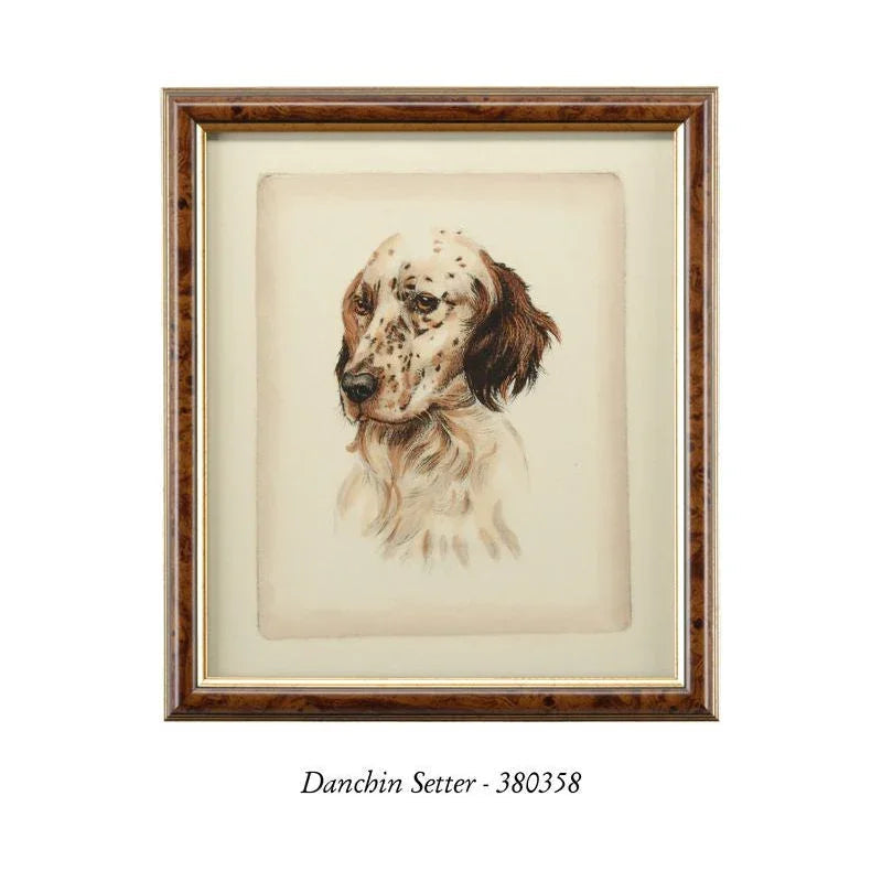 Danchin Pointer Gold Framed Artwork-Framed Wall Art-Chelsea House-LOOMLAN