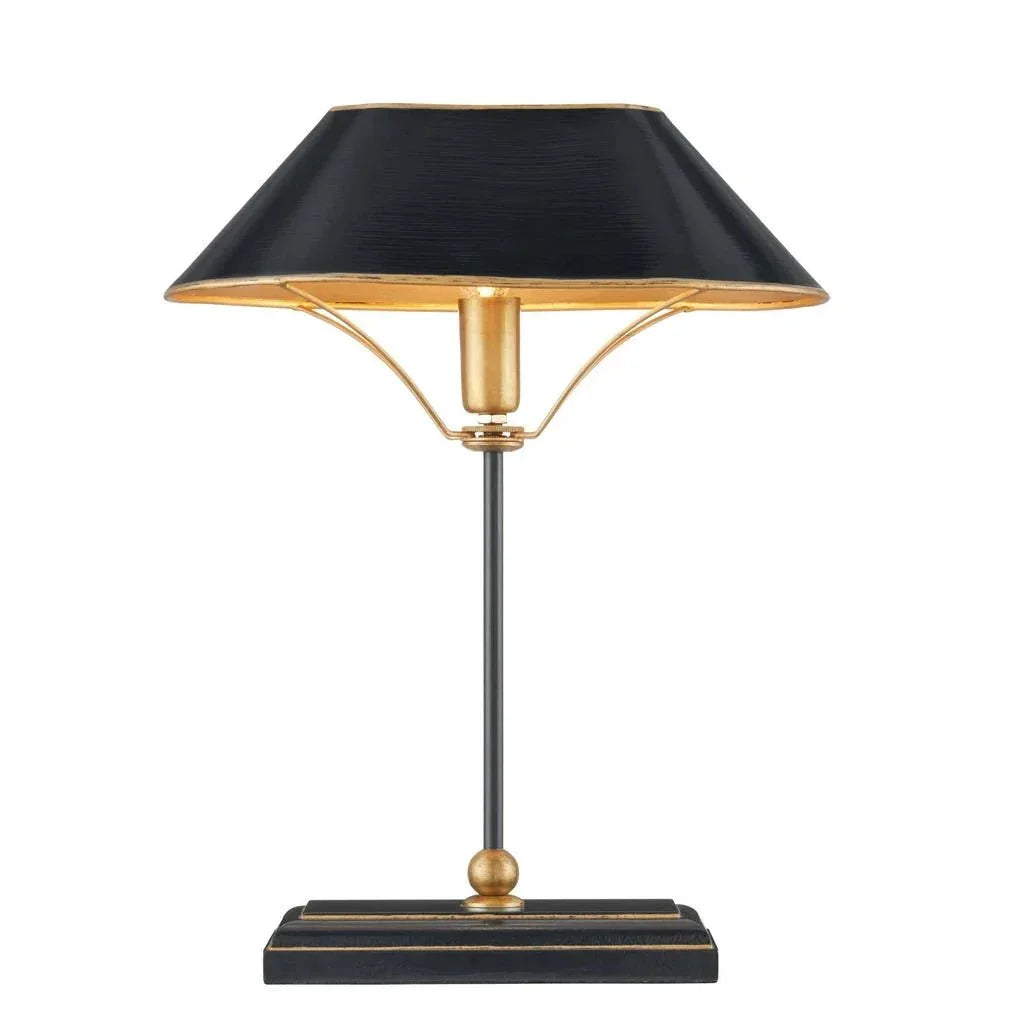 Daphne Black Iron Brass Design Table Lamp - LOOMLAN - Currey & Co - Table Lamps