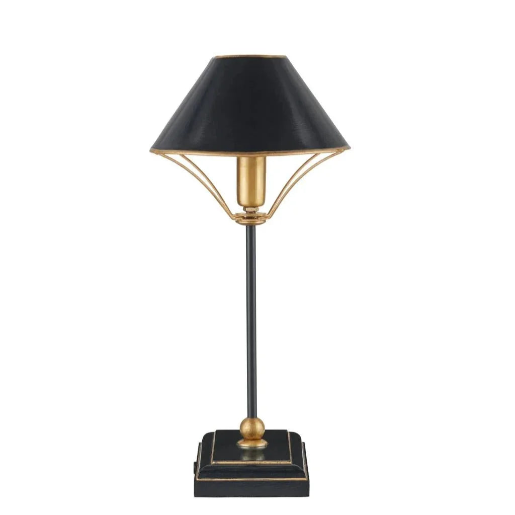 Daphne Black Iron Brass Design Table Lamp - LOOMLAN - Currey & Co - Table Lamps